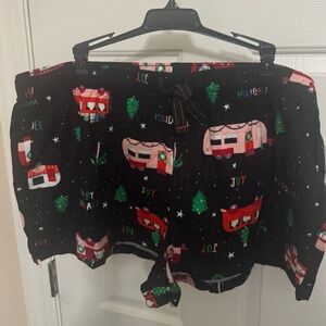 Old Navy Match The Fam Black RV Trees Joy Stars Lounge Holiday Shorts XL NWT $17